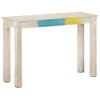 Mesa Consola De Madera De Mango Rugosa Blanca 115x35x77 Cm