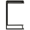 Mesa Auxiliar De Vidrio Templado Negro 40x40x60 Cm