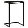 Mesa Auxiliar De Vidrio Templado Negro 40x40x60 Cm