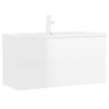 Mueble Con Lavabo Blanco Brillante Aglomerado