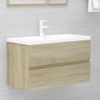 Mueble Con Lavabo Madera De Ingeniería Roble Sonoma Marrón