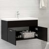 Mueble Con Lavabo Madera De Ingeniería Negro