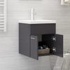 Mueble Con Lavabo Madera De Ingeniería Gris Brillante