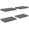 Estantes Flotantes De Pared 4 Uds Mdf Gris Brillo 40x23x3,8 Cm