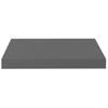 Estantes Flotantes De Pared 4 Uds Mdf Gris Brillo 40x23x3,8 Cm