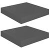 Estante Flotante De Pared 2 Uds Mdf Gris Brillo 23x23,5x3,8 Cm