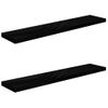 Estantes Flotantes Pared 2 Uds Mdf Negro Brillo 120x23,5x3,8 Cm