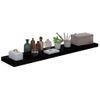 Estantes Flotantes Pared 2 Uds Mdf Negro Brillo 120x23,5x3,8 Cm