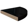 Estante Flotante De Esquina Negro Brillante Mdf 35x35x3,8 Cm