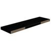 Estante Flotante De Pared Mdf Gris Brillo 90x23,5x3,8 Cm Negro