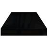 Estante Flotante De Pared 4 Uds Mdf Negro Brillo 60x23,5x3,8 Cm