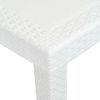 Mesa De Jardín Plástico Aspecto De Ratán Blanco 220x90x72 Cm