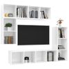 Set De Muebles De Tv 4 Pzas Madera Contrachapada Blanco Brillo