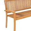 Banco De Jardín Apilable Con Cojín Madera Maciza Teca 159 Cm Crema