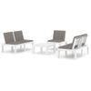 Set De Muebles De Jardín 4 Piezas Con Cojines Plástico Blanco