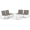 Set De Muebles De Jardín 4 Piezas Con Cojines Plástico Blanco