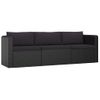 Set Muebles De Jardín 8 Piezas Y Cojines Ratán Sintético Negro