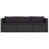 Set Muebles De Jardín 8 Piezas Y Cojines Ratán Sintético Negro