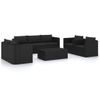 Set De Muebles De Jardín 9 Pzas Cojines Ratán Sintético Negro