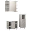 Conjunto De Muebles De Baño 3 Piezas Aglomerado Gris Hormigón