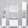 Conjunto De Muebles De Baño 4 Pzas Madera Contrachapada Blanco