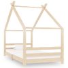 Estructura De Cama Infantil De Madera Maciza De Pino 90x200 Cm Marrón