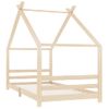 Estructura De Cama Infantil De Madera Maciza De Pino 90x200 Cm Marrón