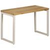 Mesa De Comedor De Madera Maciza De Mango Y Acero 115x55x76 Cm Marrón