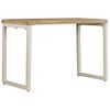 Mesa De Comedor De Madera Maciza De Mango Y Acero 115x55x76 Cm Marrón