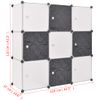 Armario Cubo Organizador Con 9 Compartimentos Negro Y Blanco Multicolor