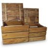 Set De 2 Cajas De Almacenaje De Madera Maciza Reciclada Marrón