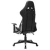 Silla De Gaming Con Reposapiés Cuero Sintético Negro Y Gris Multicolor