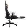 Silla De Gaming Con Reposapiés Cuero Sintético Negro Y Dorado Multicolor