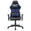 Silla De Gaming De Cuero Sintético Negro Y Azul Multicolor