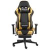 Silla Gaming Giratoria Con Reposapiés Pvc Dorado