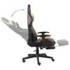 Silla Gaming Giratoria Con Reposapiés Pvc Dorado