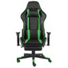 Silla Gaming Giratoria Con Reposapiés Pvc Verde