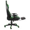 Silla Gaming Giratoria Con Reposapiés Pvc Verde