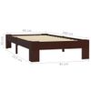 Estructura De Cama Madera Maciza Pino Marrón Oscuro 90x200 Cm