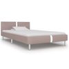 Estructura De Cama De Cuero Sintético Capuchino 90x200 Cm Beige