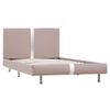 Estructura De Cama De Cuero Sintético Capuchino 90x200 Cm Beige