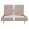 Estructura De Cama De Cuero Sintético Capuchino 90x200 Cm Beige