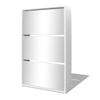 Mueble Zapatero 3 Niveles Y Espejo Blanco 63x17x102,5 Cm