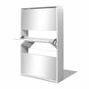 Mueble Zapatero 3 Niveles Y Espejo Blanco 63x17x102,5 Cm