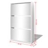 Mueble Zapatero 3 Niveles Y Espejo Blanco 63x17x102,5 Cm