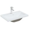 Lavabo Empotrado Con Grifo Cerámica Blanco 61x39x18 Cm