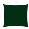 Toldo De Vela Cuadrado Tela Oxford Verde Oscuro 3,6x3,6 M