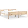 Estructura De Cama De Madera Maciza De Pino 180x200 Cm Marrón