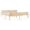 Estructura De Cama De Madera Maciza De Pino 180x200 Cm Marrón