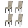 Sillas De Comedor 4 Unidades Tela Camel Beige